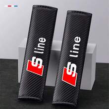2入碳纖維條紋PU皮革安全帶肩墊保護套，適用於Audi S Line A3 A4 A5 A6 A7 A8 S3 S4 S5 S6 S7 車用配件 - A - 查看 3