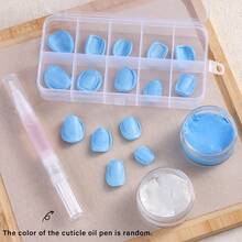 1 Set anpassbares Nagelform-Ton-Set, Erstellen Sie perfekt passende Nagelspitzen ohne Messen, geeignet für DIY-Heimaniküre und Salongebrauch, Mischen im Verhältnis 1:1 - Verschiedenfarbig - Übersicht 11