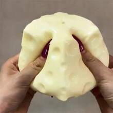 Cheese Jumbo Cube Stress Ball Big Cheese Shapeable Squeeze Ball Non-Bounce Fidget Toy ASMR Sensory Anti-Stress Gift - 1PC - 查看 5