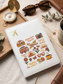 1pc Cute Cartoon Pattern PU Passport Cover, Suitable For Travel Document Storage, Birthday Gift, Holiday Gift Or Anniversary Surprise For Friends, Colleagues And Family, Portable Foldable Design Passport Holder, Ideal Gift For Travelers, Essential For Business Trips And Cruises, Travel Must-Have For Passport Holders, Travel Accessory Passport Sleeve, Yellow, Black, Blue, Pink, Red, White, 6 Colors Available - Multicolor - View 11
