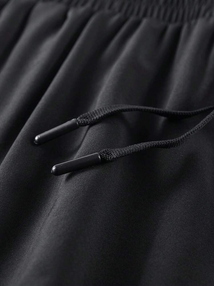 Pantalones cortos de gimnasio 2 en 1 para hombres, pantalones cortos deportivos para hombres, transpirables de secado rápido con estampado para entrenamiento de verano, adecuados para correr al aire libre y fitness en primavera/verano - Negro - Añade 7