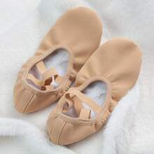 Wuyuan Double Layer Elastic Canvas Ballet Shoes/Dance Shoes, Soft Lining, Stable And Comfortable, Suitable For Ballet - Apricot - View 6