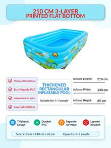 Inflatable Swimming Pool, S Size And Adult Inflatable Swimming Pool, Thickened Large Family Swimming Pool Suitable For Toddlers And Adults Outdoor Garden Backyard Summer Water Party - Multicolor - View 12