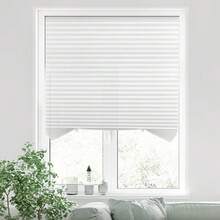 No-Drill Pleated Blackout Curtains, Solid Color Adjustable Size Foldable Window Blinds, Suitable For Bedroom, Living Room, Office, Bathroom, Blackout Heat Insulation Retractable Window Film, Lightweight, UV Protection, Privacy Protection, Easy Installation, Minimalist Pleated Curtains - A - View 13