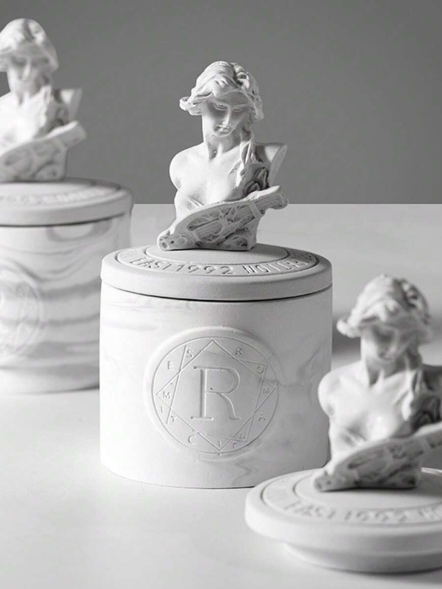 Valentine's Day Gift Statue Scented Candle, Creative Plaster Fragrance Decor, Long-Lasting Indoor Incense Bas-Relief - Multicolor - View 1