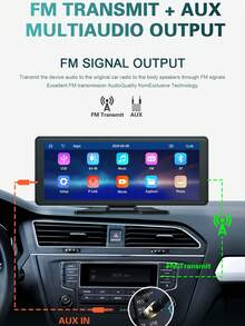 XUDA Nuevo reproductor multimedia de video CarPlay con pantalla táctil IPS de 10.26", reproductor portátil inalámbrico CarPlay MP5 compatible con Apple o Android Auto - Negro - Ver 6