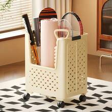 Large Foldable Storage Basket With Wheels, High-Capacity Laundry Basket, Mobile Storage Cart For Textiles. Suitable For Bathrooms, Balconies, Bedrooms, And Laundry Rooms For Storing Clothes, Towels, And Yoga Mats. - Xem 5