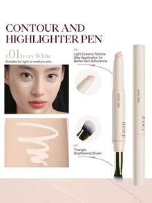 JOOCYEE Contouring Highlighter Pen, Natural Brightening, Smooth & Long-Lasting, Shade 01 Ivory - Highlighter Pen 01 IVORY - View 1