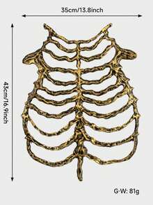 Gothic Skeleton Rib Cage Harness PU Foam Bone Corset For Halloween Cosplay Accessory Gothic Skeleton Rib Cage Chest Armor Ribcage Corset Body Harness For Halloween Cosplay Festivals - Gold - View 11
