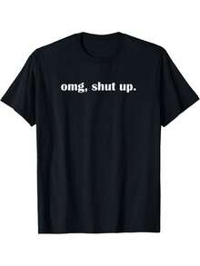 1 Sarcastic And Funny Graphic T-Shirt - "OMG" Design, 100% Cotton, Crew Neck, Short Sleeve, Regular Fit, Casual Wear For All Seasons, Perfect For Thanksgiving - Black - View 2