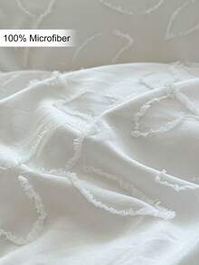 1pc Pastoral Leaf Pattern Cutwork Pillowcase, White Minimalist Textured Polyester Throw Pillow Cover, All-Season Ins Style Home Decor, Soft And Breathable, Machine Washable, No Filling Included - White - View 5