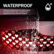 2 PCS Car Rear Tail Light Stickers, Waterproof Heart Pattern Rear Tail Light Tint Film, Self-Adhesive Funny Taillight Cover Trim, Universal Car Decorative Decals For Most Vehicles Pink - Pink - View 6
