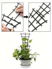 Stackable Plant Trellis, Plastic Climbing Plant Support Lattice, Suitable For Potted Plants, Indoor Climbing Plants, Small Climbing Plants, Reusable Floral Plants, Rear Lattice Hook Growth Accessory, Home And Outdoor Universal - Multicolor - View 5