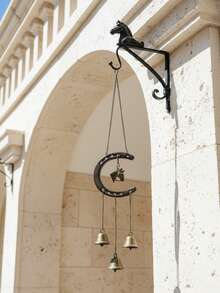 1pc Vintage Lucky Horseshoe Wind Chime - Rustic Iron Horse Decor With Golden Bells And Polka Dot Wind Chime, Outdoor & Indoor Wall Decor For Home And Garden, Ideal Wedding Gift For Brides, Guests Or Housewarming Present, No Electricity Required, Suitable For Valentine's Day, Mother's Day And Spring/Summer Decor - Lucky Horseshoe - View 2