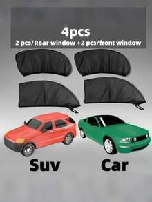 High Density Mesh Breathable Car Anti-Mosquito Net, Blocks Insects And UV, Retractable Car Window Sunshade, Suitable For RVs And Self-Driving, Universal Car Sunshade, Suitable For Car Camping And Outdoor Rest, Outdoor Decor Camping Essentials - Multicolor - View 7