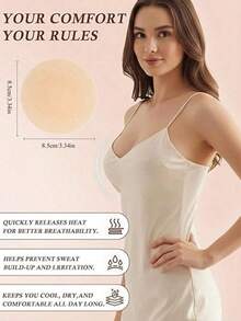 Reusable Breathable Nipple Covers, Sticky Breast Pads, Invisible Bras, Women's Underwear, Strapless Bras, With Raised Points For Protection, Washable - Multicolor - View 5