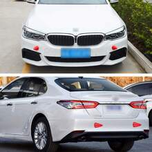 TOMALL 2pcs 3D Devil Bull Horn Antenna Roof Top Stickers For Car Front Rear Bumper Decoration Ornaments Anti Collision Protector Decals For Car Fender Trunk Motorcycle Truck SUV (Red) - Red - 查看 7