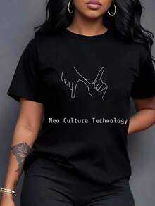 Women T-Shirts - Black - View 2