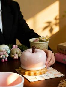 1個花田熊陶瓷手持馬克杯，精美圖案新穎蘋果蓋，適用於居家、餐廳、辦公室、廚房、學校，咖啡杯、牛奶杯、水杯、拿鐵杯、下午茶杯、吸管杯，節日與生日的完美禮物，精美紀念品 - 彩色 - 查看 5