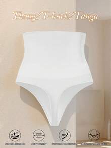 High Waist Seamless Shaping Panties For Women, Tummy Control, Butt Lifting, Waist Slimming Shapewear - White - View 4