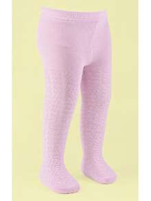 Textured Cotton Tights For Children And Babies, Sizes 0-6, Basic Colors. - Rosa trabajada - Ver 14