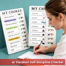 1pc Children's Chore Chart, Children's Visual Schedule Planner, ADHD Tool, Self-Discipline Learning Plan Task Organizer, RV Checklist, Planning Board, Checklist Board, Chore Organizer, Replacement Cardboard, Neurodiversity, Good Habit Tracker - A - View 12