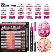 22pcs/Box Acrylic Paint Markers, Gradient Colors (Skin Tone/Gray/Blue/Macaron/Dopamine), And 10pcs 0.7mm Super Fine Tip White Marker Pens, Suitable For Detailed Drawing, Sketching, Writing On Stones, Wood, Metal, Glass, Canvas, Crafts, Quick Drying And Stain Resistant - Sets - View 25