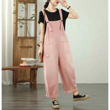 Women Denim Overalls & Jumpsuits - Pink - View 4