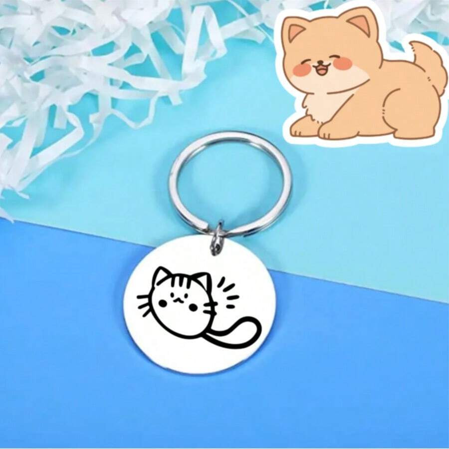 Smooth Pet Tag Collar Accessory, Finely Polished Stainless Steel Pendant Dog Tag, Rounded Smooth Edges, Gentle Fit For Pet Skin And Fur, Suitable For Various Cute Pets - Multicolor - View 1