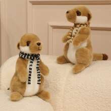 1個柔軟絨毛圍巾狐獴絨毛娃娃，柔軟蓬鬆填充娃娃，可愛有趣圍巾狐獴小雕像，桌面裝飾品，家居裝飾，拍照道具，送給朋友和閨蜜的禮物，節日禮物，生日禮物，聖誕節和萬聖節禮物 - 彩色 - 查看 8