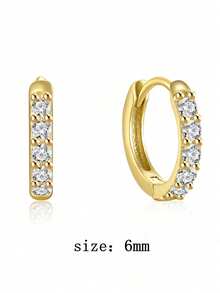 2pcs/Set 925 Sterling Silver Zirconia Nose Rings, 5-9mm Multiple Sizes Hypoallergenic Nose Piercing Septum Rings And Earrings, Classic Women's Jewelry, Suitable For Daily Wear, Date, Beach, Party, Vacation, Holiday Gift - Gold - View 12