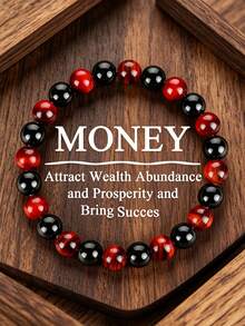 Red Tiger Eye & Tourmaline Fashion Beaded Bracelet, Attracting Wealth & Prosperity, Luck, Bohemian Yoga Jewelry For Women Men,Daily Wear / Gift Giving - Multicolor - View 1