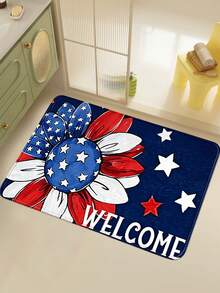 1pc Creative Floral Pattern Kitchen Mat, Faux Cashmere Washable Door Mat, Soft Skin-Friendly Decorative Floor Mat, Durable Home Entrance Mat, Small Area Rug, Kitchen Decor Mat, Suitable For Living Room, Room, Bedroom, Etc. - View 7