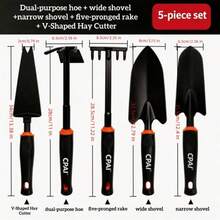 Set de 3/4/5 piezas de herramientas multifuncionales 2 en 1 para jardinería y playa | Kit de herramientas resistente | Conjunto de pala y rastrillo multiusos para plantar, cavar, recoger conchas y pasear por la playa - A - Ver 13