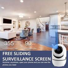 2 Kamera Keamanan Pintar, Full HD 1080P, Tampilan Panorama 360°, Kamera Rumah Nirkabel Wifi Dalam/Luar Ruangan, Monitor Bayi, Penyimpanan Kartu TF, Audio Dua Arah, Pan/Tilt/Zoom, Penglihatan Malam, Pelacakan Gerakan Manusia - Cocok Untuk Perawatan Lansia Dan Pemantauan Hewan Peliharaan, Perangkat Perawatan Lansia, Kamera Keamanan Modern, Konstruksi Tahan Lama - Putih - View 9