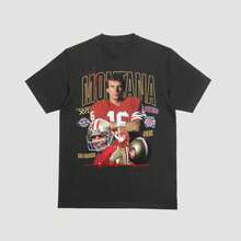T-Shirt Da Uomo Per Le Partite Di Calcio - Elegante T-Shirt Grafica Con Design Di Football Americano - Morbida, Traspirante, In Cotone, Vestibilità Comoda E Retrò - 後3 - 查看 1