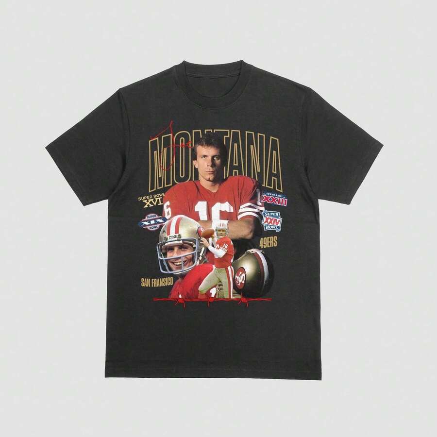 T-Shirt Da Uomo Per Le Partite Di Calcio - Elegante T-Shirt Grafica Con Design Di Football Americano - Morbida, Traspirante, In Cotone, Vestibilità Comoda E Retrò - 後3 - 查看 1