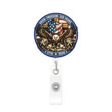 2D Single-Piece American 250th Anniversary Celebration Badge Reel, Retractable Badge Holder With Swivel Alligator Clip, Independence Day Gift - Style 1 - View 7