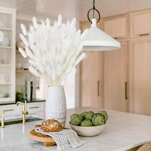 Decoración de hierba de junco artificial, decoración floral esponjosa de 17 pulgadas, hierba de junco alta a granel, planta artificial de cola de conejo, decoración de boda de estilo bohemio - Blanco - Ver 4