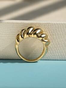 1pc Vintage Spiral Textured Ring, Minimalist Fashion Coil Design Finger Ring, Suitable For Women, Gift For Friends & Couples - Threaded Ring - View 7