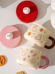Kawaii 授權 MIFFY 陶瓷馬克杯，滴釉杯緣設計搭配可拆卸 3D 兔子杯蓋，耐用陶瓷材質，可穩固盛裝冷熱飲品。Ins 熱門款，精美包裝，適合年輕女性與 MIFFY 周邊收藏家的甜蜜季節禮物 - 彩色 - 查看 7