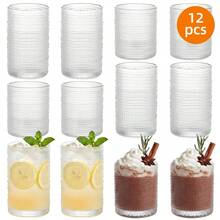 Tomnk 12/16pack Hobnail Drinking Glasses, 12 Oz Highball Glasses & 10 Oz Cocktail Glasses , Clear Embossed Boho Glass Cups Kitchen Bar Tumbler Glassware Set For Whiskey, Beer, Juice, Milk, Ideal Birthday Gift - Clear - View 10
