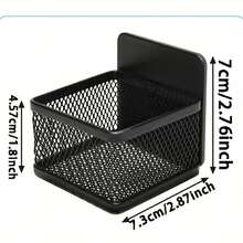 1pc Magnetic Tea Bag Holder, Metal Storage Organizer, Non-Food Contact Material, Kitchen Tea Bag, Coffee Capsule, Sauce Packet Storage Accessory - Black - View 2