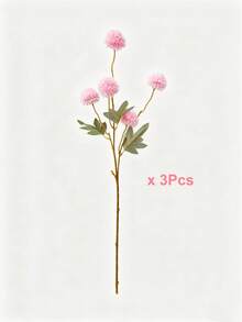 MEHELANY 3/1入淺粉色人造天鵝絨菊花仿真花附莖，逼真人造菊花，大型裝飾花卉，適用於居家、派對、婚禮DIY花束、桌飾中心裝飾、花瓶填充、桌面花卉裝飾 - 粉色 - 查看 9