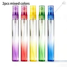 10pcs Gradient Color Glass Perfume Refillable Bottles, 10ml Multi-Color Mixed, Different Colors Contain Different Perfumes, Mini Samples Portable Travel Spray Bottles - View 10
