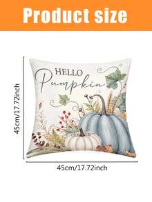 4 piezas de fundas de cojín decorativas de otoño de 18x18 pulgadas con patrones de calabaza, hoja de arce, girasol, trigo y hoja de eucalipto, estilo granja de cosecha de otoño, poliéster, estilo nórdico, adecuadas para sala de estar, sofá, cama y decoración del hogar al aire libre (relleno de cojín no incluido) - Multicolor - Ver 2