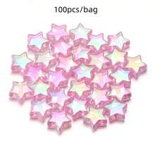 100pcs AB Plated Acrylic Pentagram Straight Hole Beads, Colorful Cute Loose Beads For DIY Bracelet, Necklace, Jewelry Making Accessories - Five-pointed Star Bead - View 12
