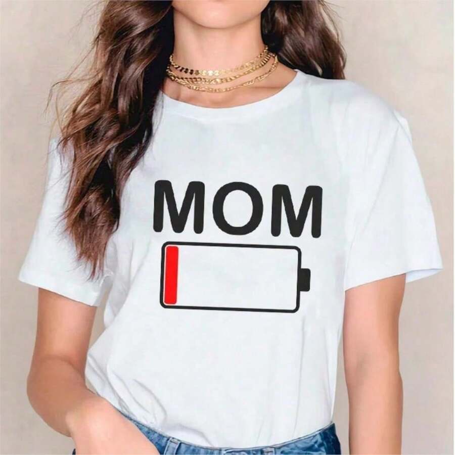 2026 Women's Quality Casual Cotton T-Shirt, Women's T-Shirts With Cartoon And Wine Print, Fun And Fashionable Clothes For Spring Summer, Elegant Women's T-Shirt, Printed T-Shirt For Girls, Unisex Basic T-Shirt - 白色 17 - 查看 1