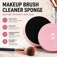 1pc Caixa de Limpeza de Pincéis de Maquilhagem com Pincel de Sombra e Esponja de Limpeza, uma Ferramenta de Limpeza a Seco para Remover Completamente os Resíduos de Cosméticos nas Cerdas do Pincel sem Danos. A Esponja é Substituível e Lavável. Leve, Prática e Reutilizável, Adequada para Uso Doméstico e Viagens ao Ar Livre. Também é um Presente Encantador para Família e Amigos, um Item Essencial de Viagem. - Multicolorido - Ver 3