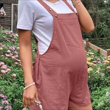 WNS Lyckli Maternidad Mono overol con parche con bolsillo sin camiseta - Rosa Pálido - Ver 11